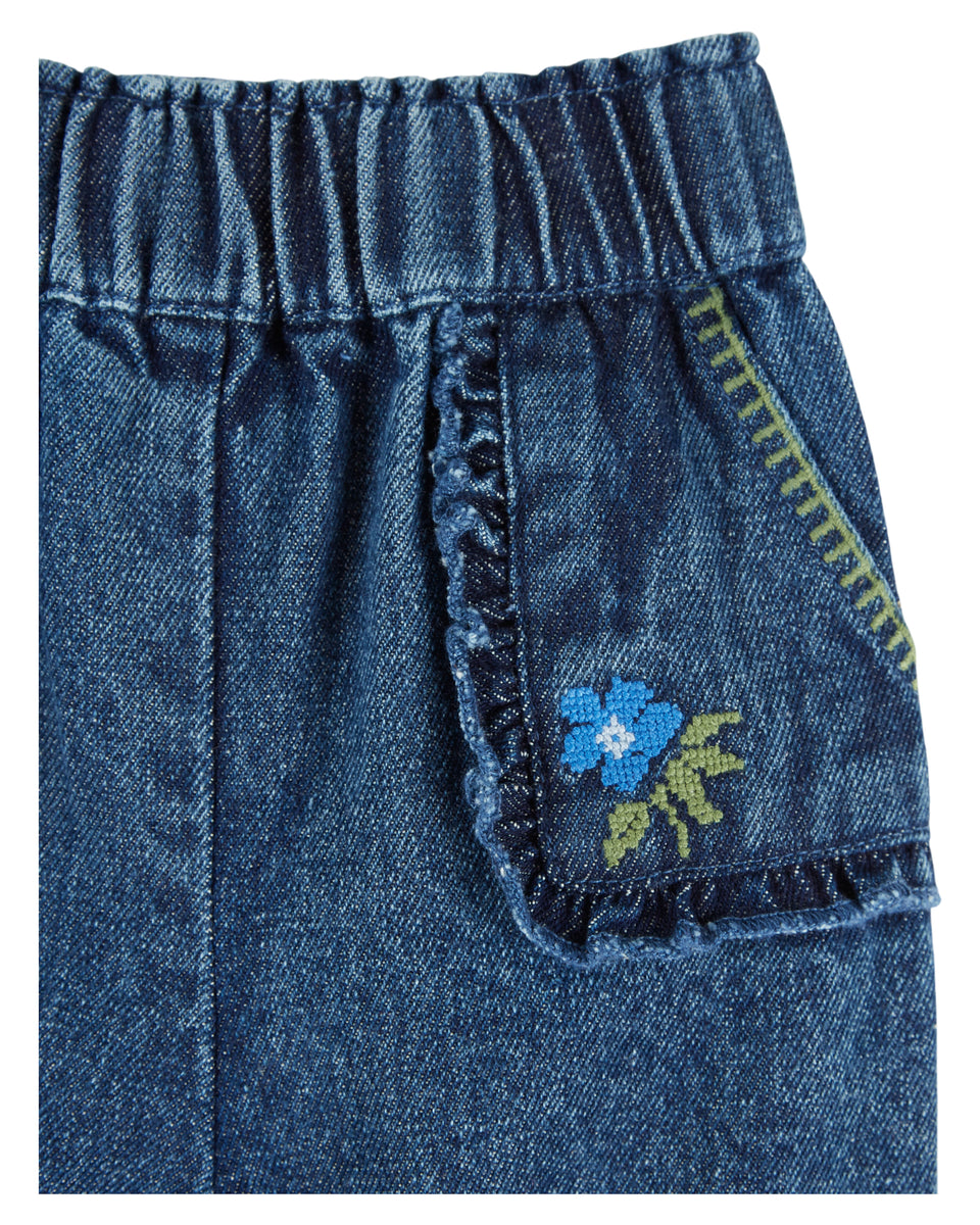 Emile Et Ida Denim Embroider Pants – Little Loungers