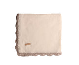Inimini White/Sand Embroider Edged Knit Blanket