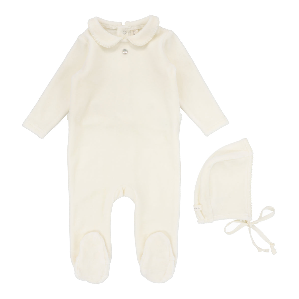 Lilette Knit Collar Ruffle Footie - Cream main image 1
