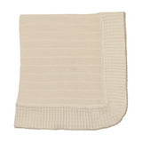Carmina Butter with Oat Trim Knit Blanket