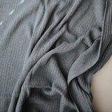 Mushie Grey Ribbed Knit Blanket