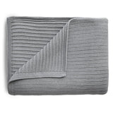 Mushie Grey Ribbed Knit Blanket