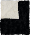 Peluche Black and Ivory Blanket