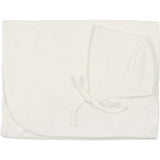 Mio Cotton White Knit Blanket and Bonnet