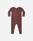 Quincy Mae Black Cherry Pointelle Wrap Footie