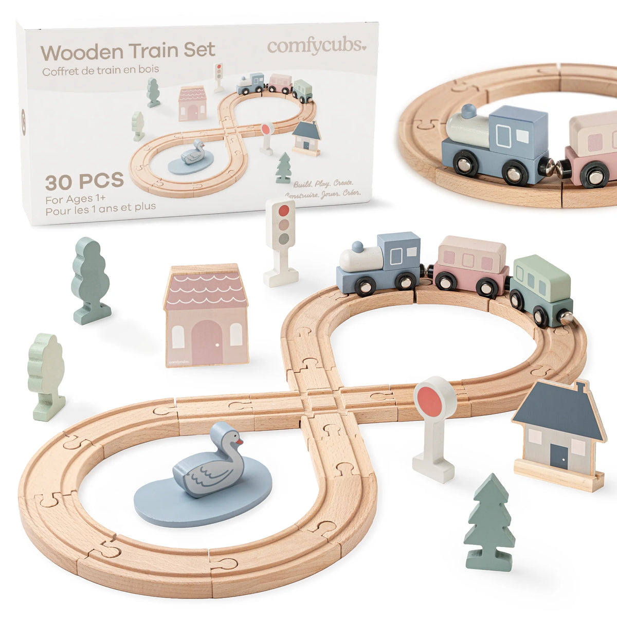 Comfycubs 30pc Wooden Train – Little Loungers