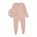 Ladida Pink Heart Print Footie and Hat