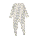 Ladida Blue Wisteria Print Footie