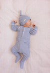 Marmar Blue Stripe Rukano Footie/Hat