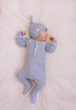 Marmar Blue Stripe Rukano Footie/Hat