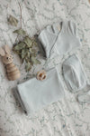 Lilette Sky Blue Pinpoint Wrap Layette Set