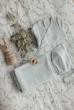 Lilette Sky Blue Pinpoint Wrap Layette Set