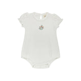 Ely's & Co Floral Ivory Ribbed Print Romper