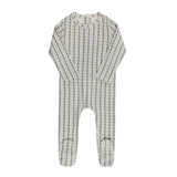 Aurora Ivory/Blue Linear Leaf Footie