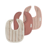Ely's & Co Pink Linear Tulip 3pk Muslin Bib