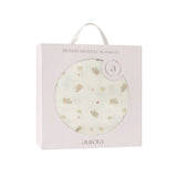 Aurora Ivory/Pink Jersey Floral Muslin Swaddle