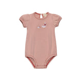Ely's & Co Pink Duckling Cross Stitch Romper