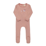 Ely's & Co Pink Duckling Cross Stitch Footie