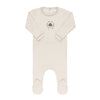 Ely's & Co Ivory Boy Garden Floral Center Footie