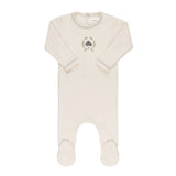 Ely's & Co Ivory Boy Garden Floral Center Footie