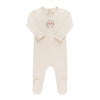 Ely's & Co Ivory Girl Garden Floral Center Footie