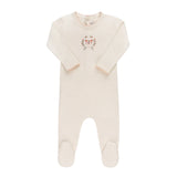Ely's & Co Ivory Girl Garden Floral Center Footie