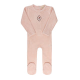 Ely & Co Pink Embroider Floral Dot Footie