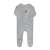 Ely & Co Light Blue Velour Stripe Footie