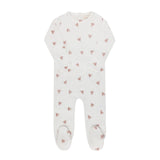 Ely & Co Ivory Girl Velour Leaf Footie