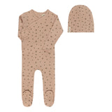 Ely's & Co Pink Floral Pointelle Footie/Beanie