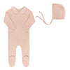 Ely & Co Pink Embroider Collar Footie and Bonnet