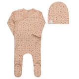 Aurora Pink Floral Rib Footie/Beanie