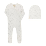 Ely & Co Ivory Star Floral Footie/Beanie