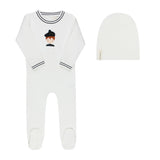 Ely & Co Ivory/Navy Terry Scottish Footie/Beanie