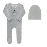 Ely & Co Ivory/Blue Stripe Footie/Beanie