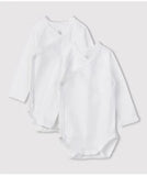 Petit Bateau Long Sleeve 2pk Crossover Onesie