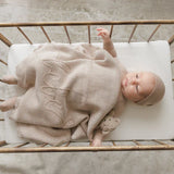 Peluche Scalloped Taupe Mélange Bebe Knit Blanket
