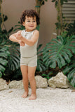 Ely's & Co Sage Palm Ribbed Terry Tank/Shorts