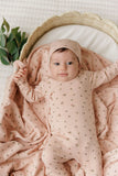 Ely's & Co Pink Floral Pointelle Footie