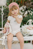 Ely's & Co Floral Ivory Ribbed Floral Tshirt/Bloomer