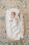 Ely's & Co Ivory Pink Floral Embroider Footie/Bonnet