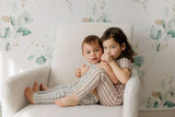 Aurora Ivory/Pink Linear Leaf Pajamas