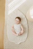 Ely's & Co Ivory Palm Ribbed Print Romper