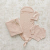 Peluche Rose Knit Embossed Cardigan and Beanie