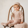 Peluche Rose Knit Embossed Cardigan and Beanie