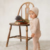 Peluche Rose Knit Embossed Cardigan and Beanie