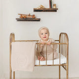 Peluche Taupe Knit Embossed Cardigan and Beanie