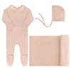 Ely & Co Pink Embroider Collar Layette Set
