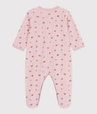 Petit Bateau Velour Pink Floral Footie