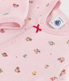 Petit Bateau Velour Pink Floral Footie